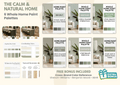 Calm whole-home paint color palette and interior design guide with coordinating colors and natural finishes, featuring American paint color inspiration from Sherwin-Williams, Benjamin Moore and BEHR.