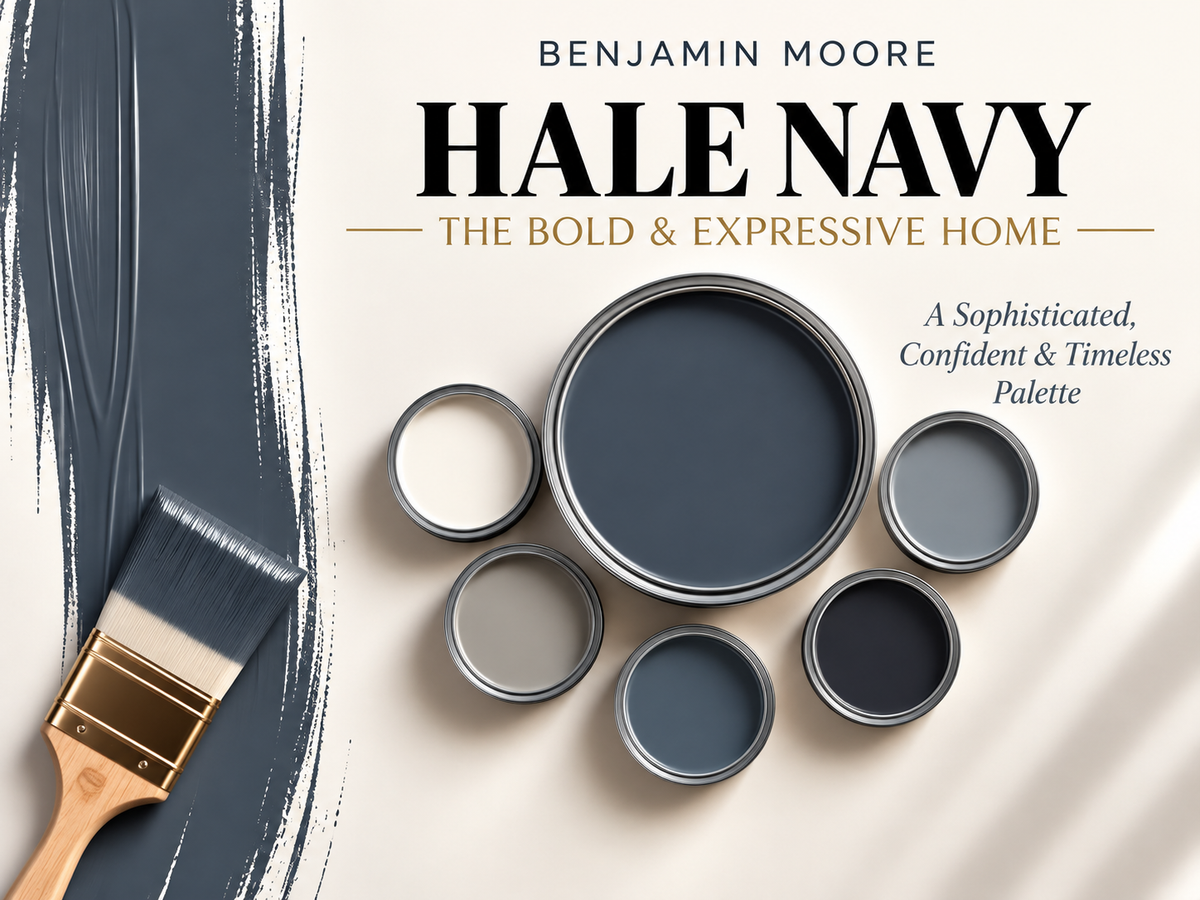 Benjamin Moore Hale Navy HC-154 Deep Navy Paint Color Palette