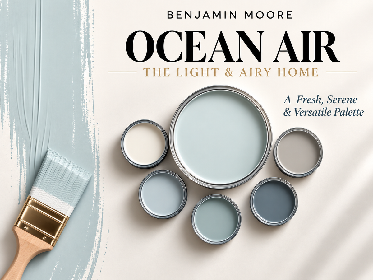 Benjamin Moore Ocean Air 2123-50 Light Airy Blue Paint Color Palette