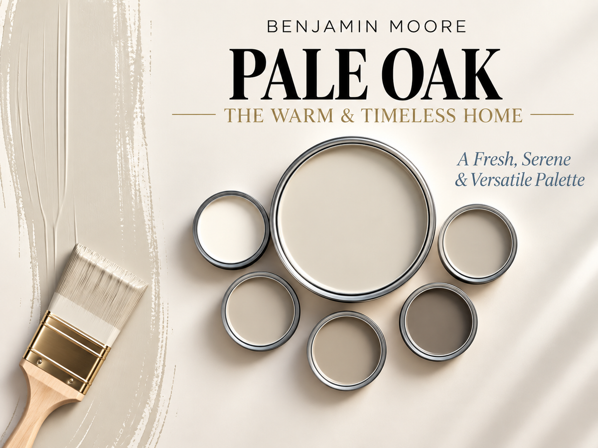 Benjamin Moore Pale Oak OC-20 Warm Neutral Paint Color Palette