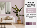 Mauve Finery whole-home paint color palette and interior design guide with coordinating colors and natural finishes, featuring American paint color inspiration from Sherwin-Williams, Benjamin Moore and BEHR.