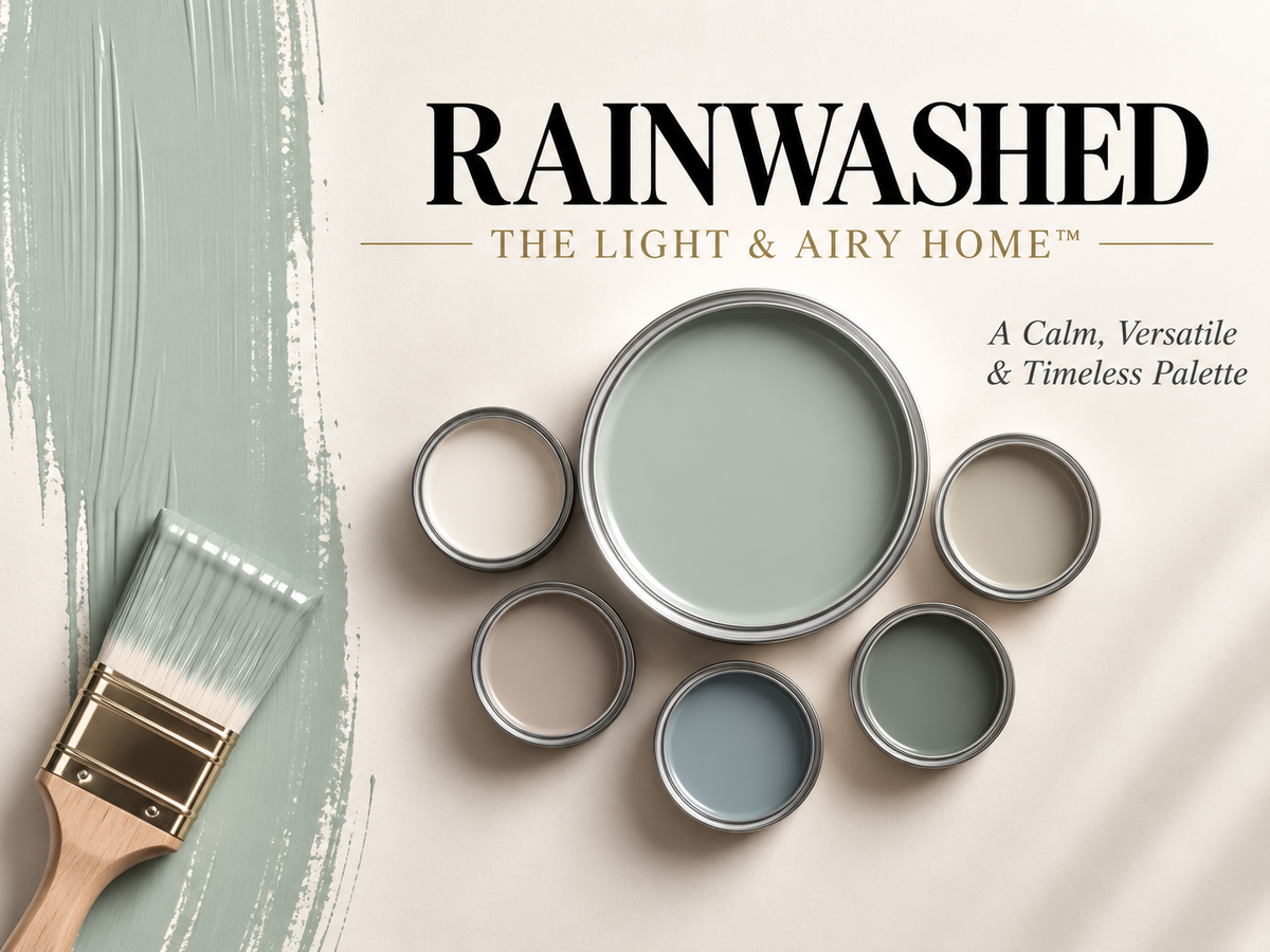 Sherwin-Williams Rainwashed SW 6211 Soft Blue Green Paint Color Palette