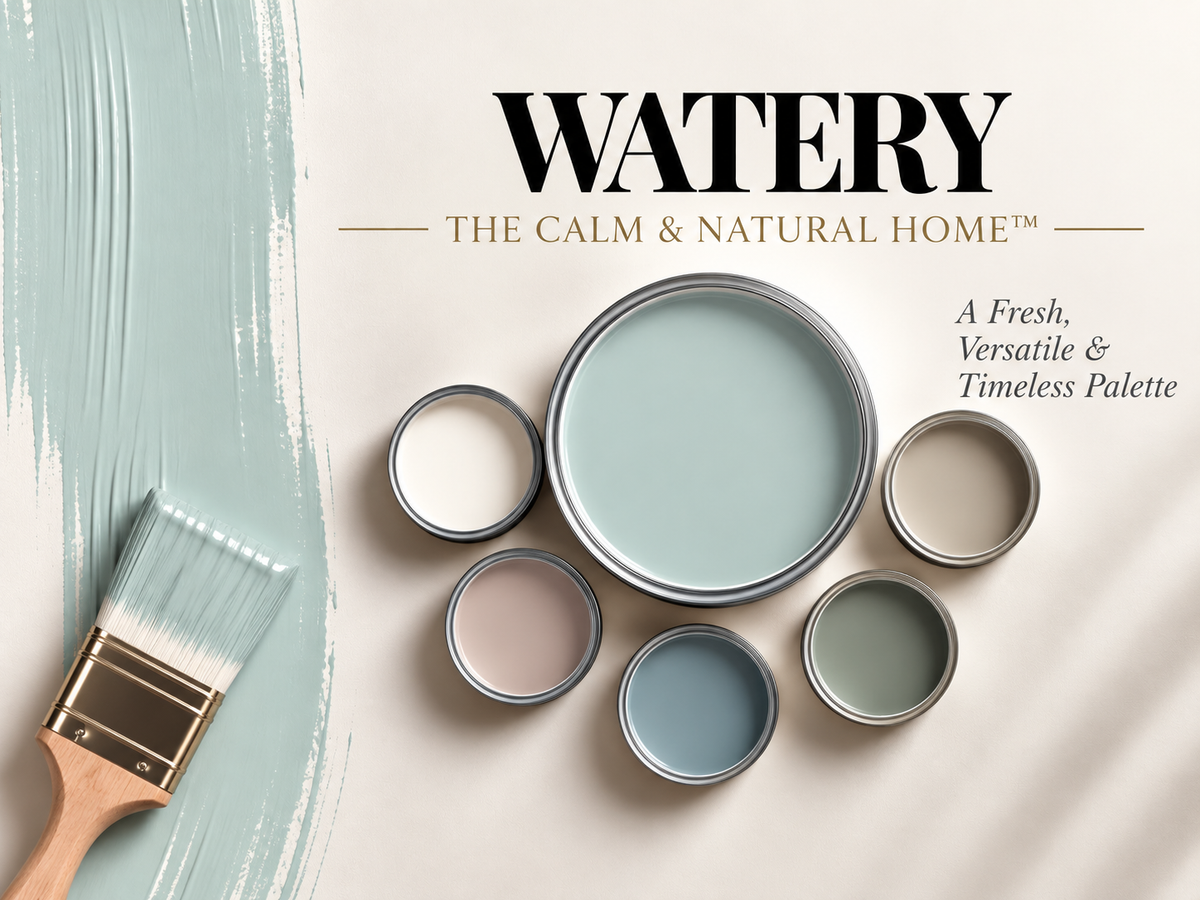 Sherwin-Williams Watery SW 6478 Soft Blue Green Paint Color Palette
